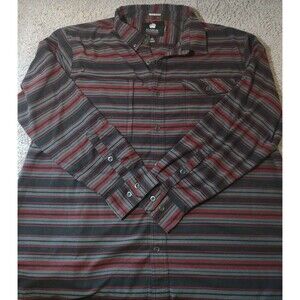 Duluth Alaskan Hardgear Striped Brown Flannel Mens 3XL Heavyweight  Red Grey